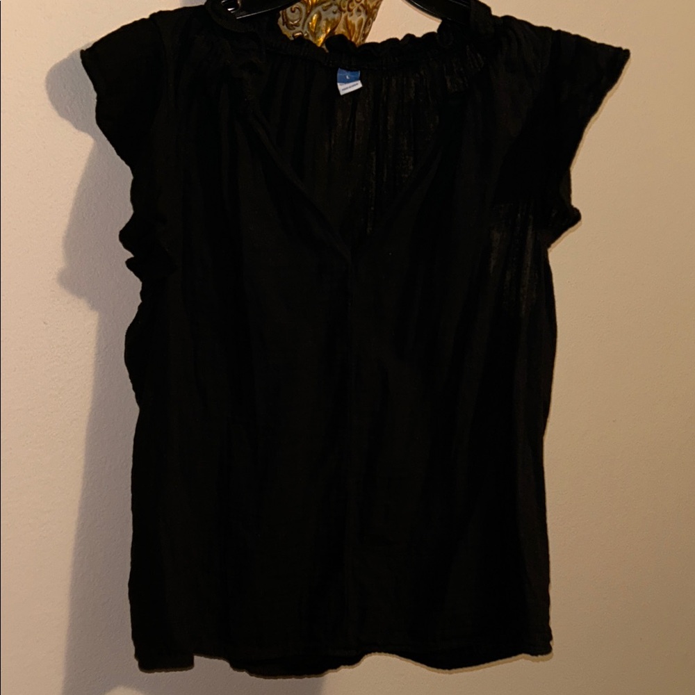Old Navy Black Ruffle Sleeve Blouse